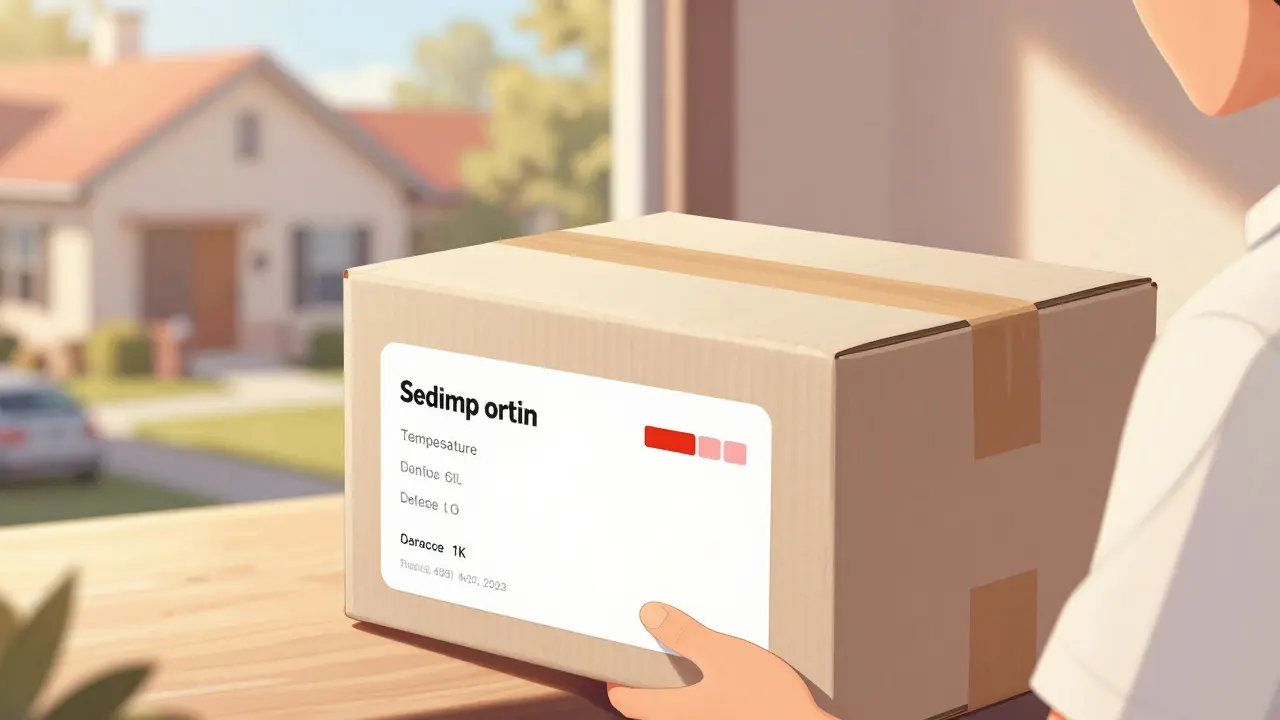 A secure medical shipping package arriving at a home in manhua style